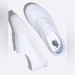 Vans Authentic White Canvas Skater Shoe Sneaker